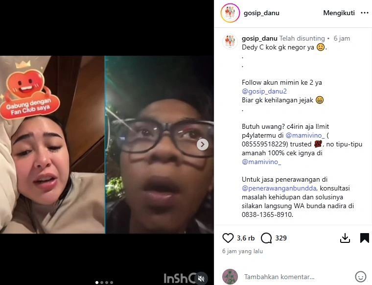 Amanda Manopo Tanya Perasaan Fajar Sadboy [Sumber: Instagram Gosip Danu]