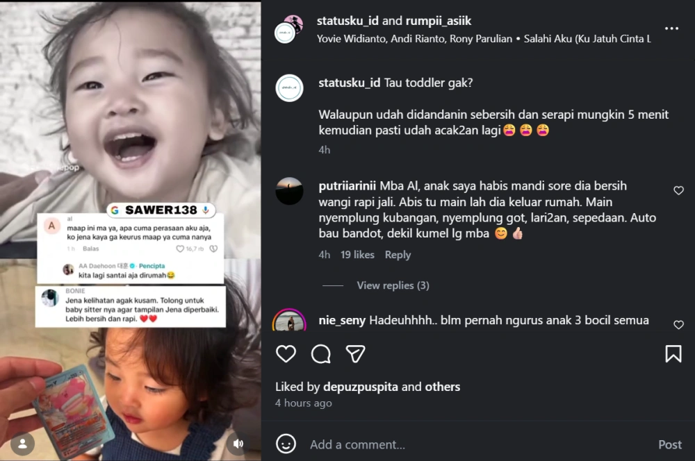 Anak Daehoon Dianggap Kusam [Sumber: Instagram]