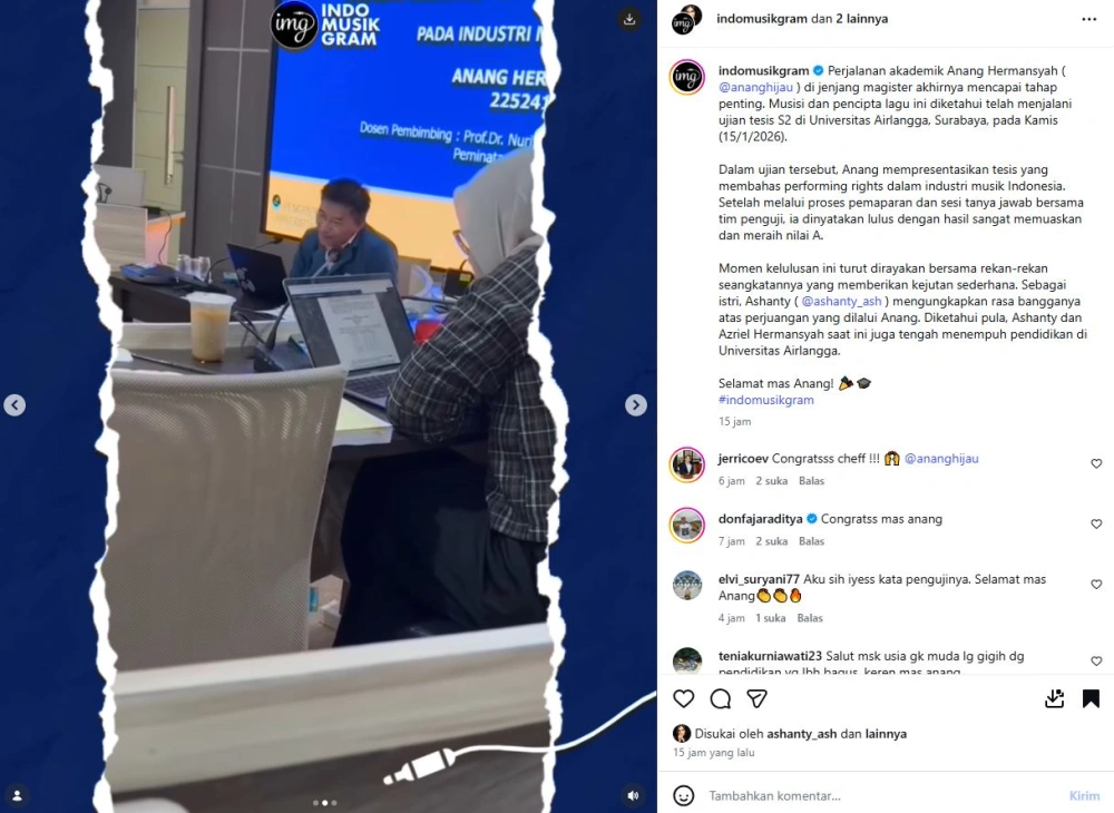 Anang Hermansyah Lulus S2 [Instagram: Indumusikgram]