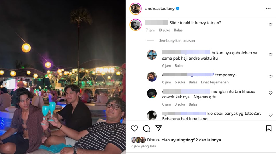 Kenzy Putra Andre Taulany Terciduk Punya Tato Jadi Sorotan [Instagram]