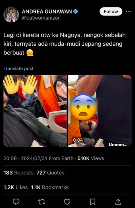 Influencer Andrea Gunawan Bikin Orang Jepang Geram, Rekam Video Tanpa Izin