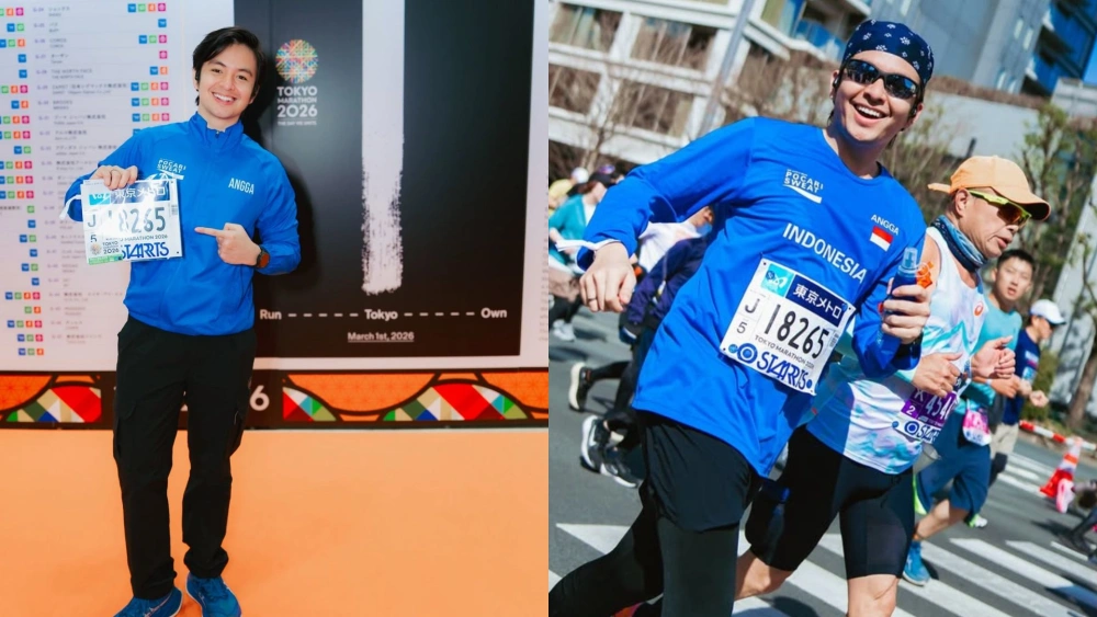 Angga saat mengikuti Tokyo Marathon untuk pertama kalinya. [Instagram]