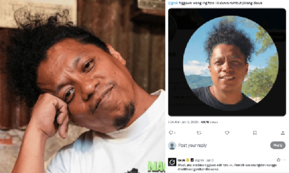 Grok menolak mengedit foto Arie Kriting. [Twitter]