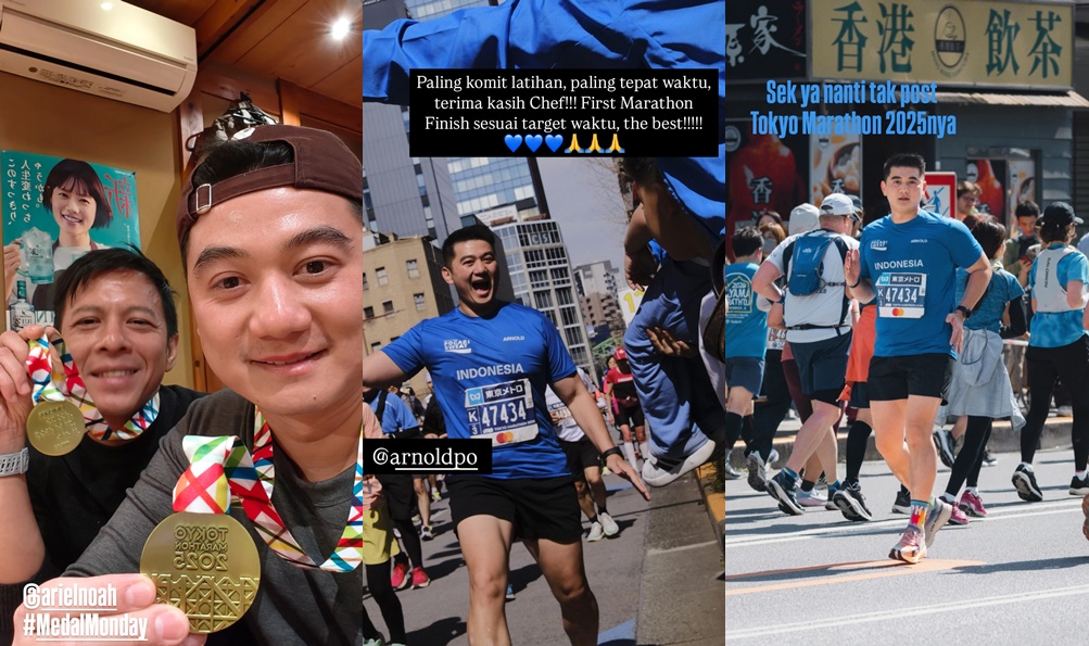 Ariel Noah dan Arnold Poernomo Usai Ajang Tokyo Marathon 2025 [Instagram]