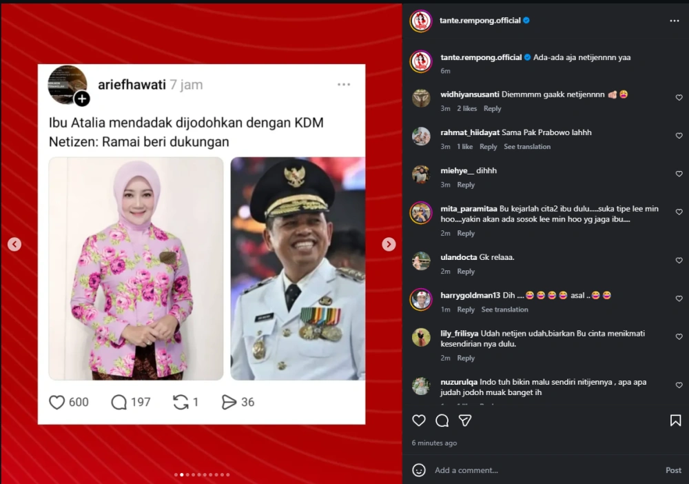 Atalia Praratya Ramai Dijodoh Jodohkan Dengan Kdm [Sumber: Instagram]