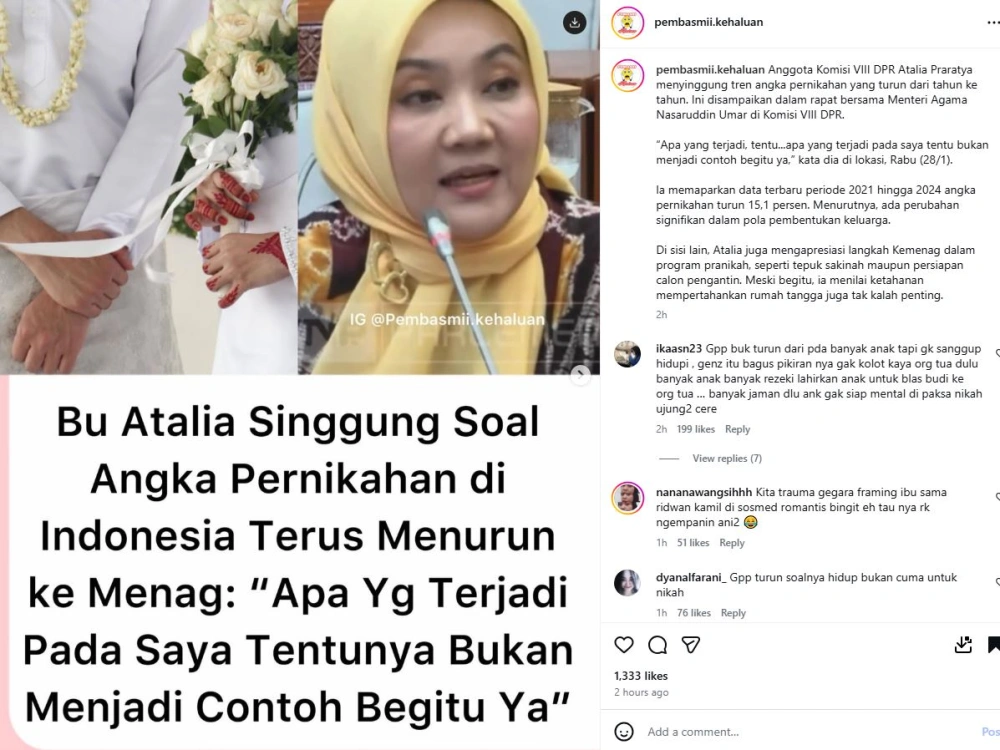 Atalia Praratya Ungkit Rumah Tangganya Dengan Ridwan Kamil [Sumber: Instagram Pembasmii Kehaluan]