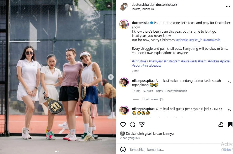 Aura Kasih Asyik Padel [Sumber: Instagram Doctorsisca]