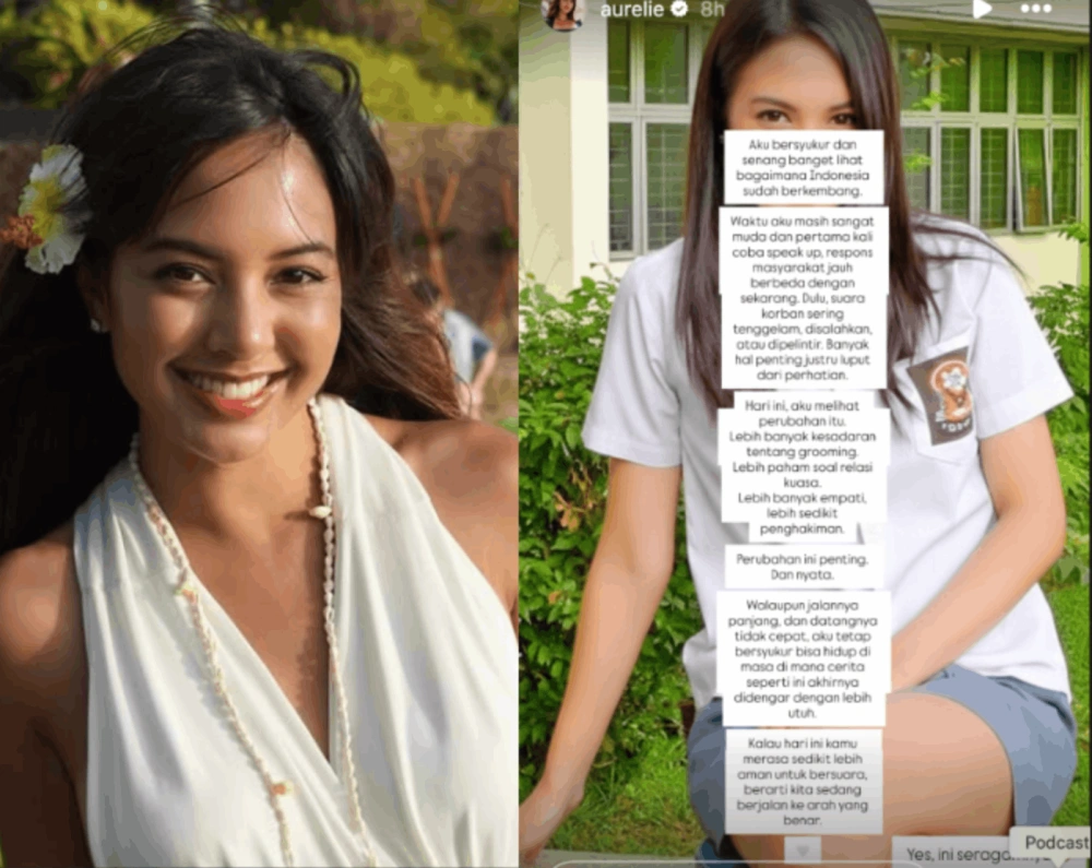 Aurelie dan pernyataannya di Instagram. [Instagram]