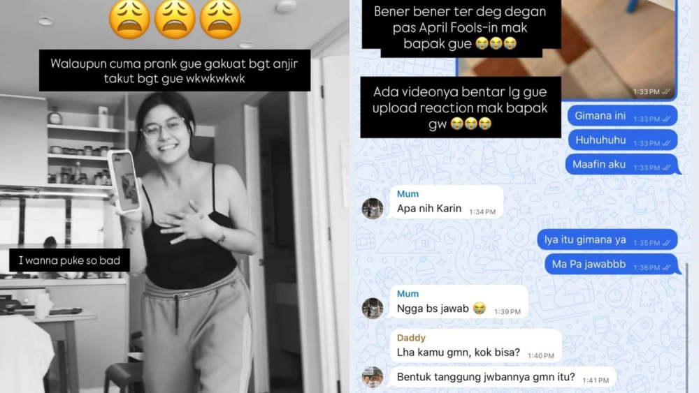 Awkarin prank orang tuanya dan bilang tengah hamil. [Instagram]