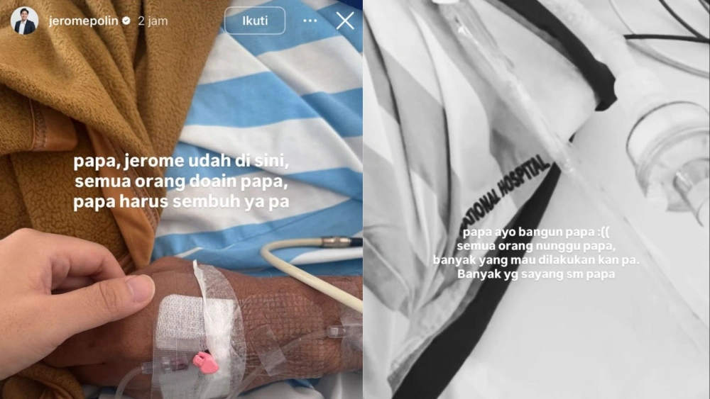 Tangisan Jerome Polin pecah melihat kondisi sang ayah yang saat ini masih krirtis [Instagram/@jeromepolin]