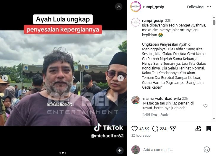 Ayah Lula Lahfah. [Instagram]