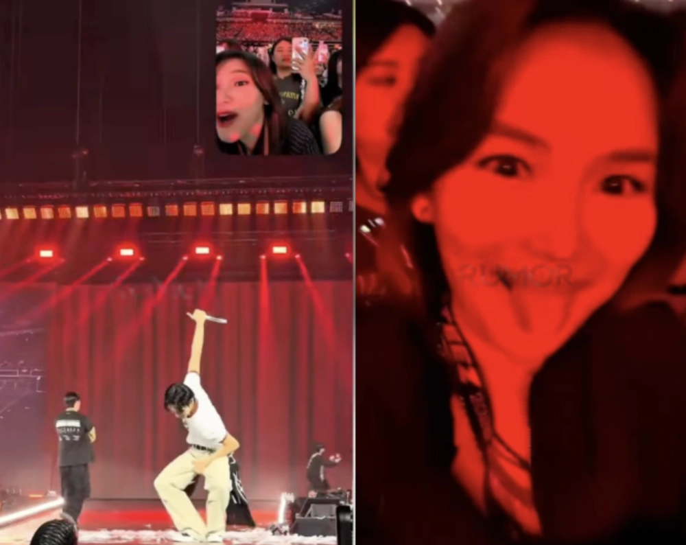 Ayu Ting Ting nonton konser ATEEZ di Singapura. [Instagram/Rumorid]