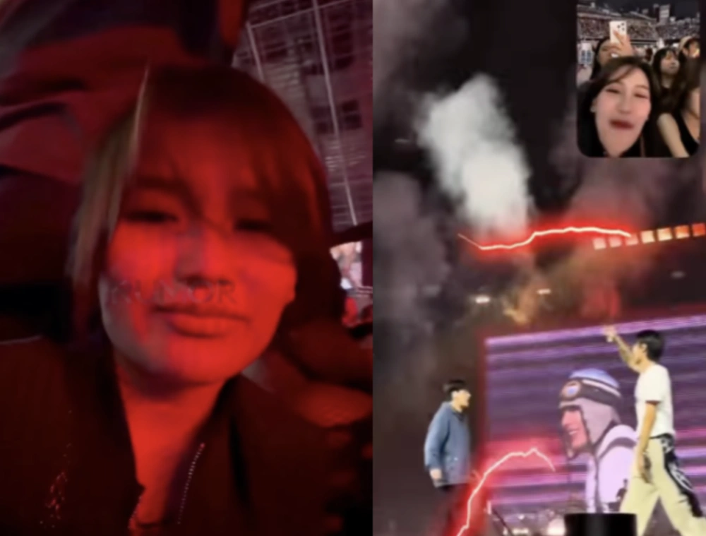 Ayu Ting Ting nonton konser ATEEZ di Singapura. [Instagram/Rumorid]