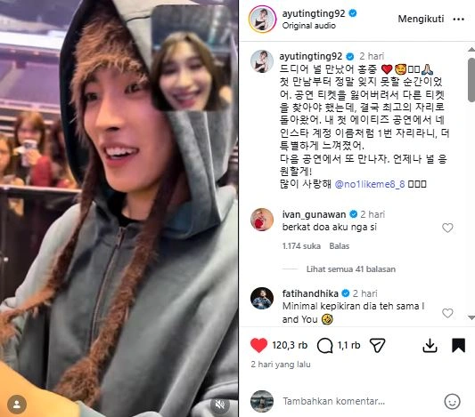 Ayu Ting Ting Video Call Ateez [Sumber: Instagram Ayutingting92]