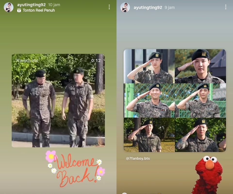 BTS Selesai Wamil Ayu Ting Ting Ikut Sambut Gembira [Instagram]
