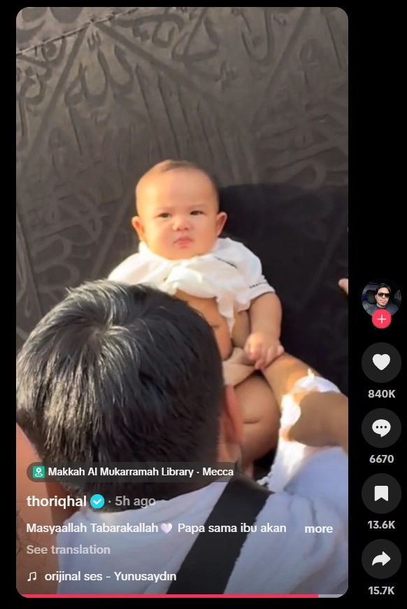 Baby Arash Ibadah Umrah [Sumber: Tiktok]
