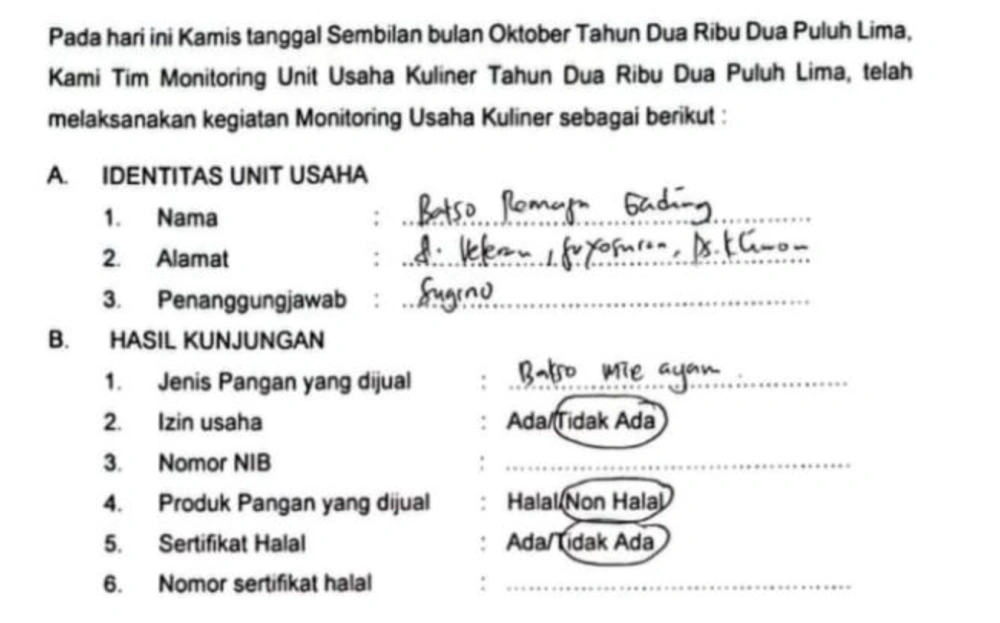 Bakso Remaja Gading Non Halal.