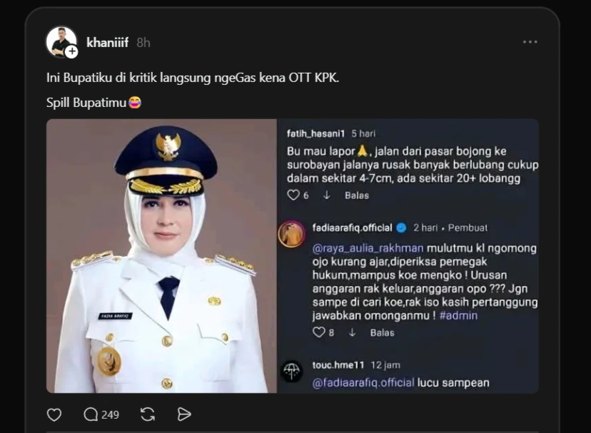 Balasan Fadia Arafiq Terhadap Aduan Masyarakat Viral [Sumber: Threads]