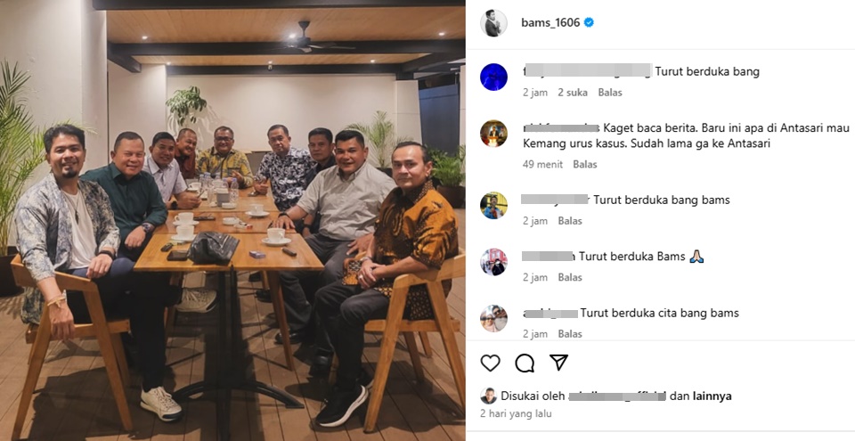 Postingan Bams Samsons Dipenuhi Komen Soal Meninggalnya Hotma Sitompul [Instagram]