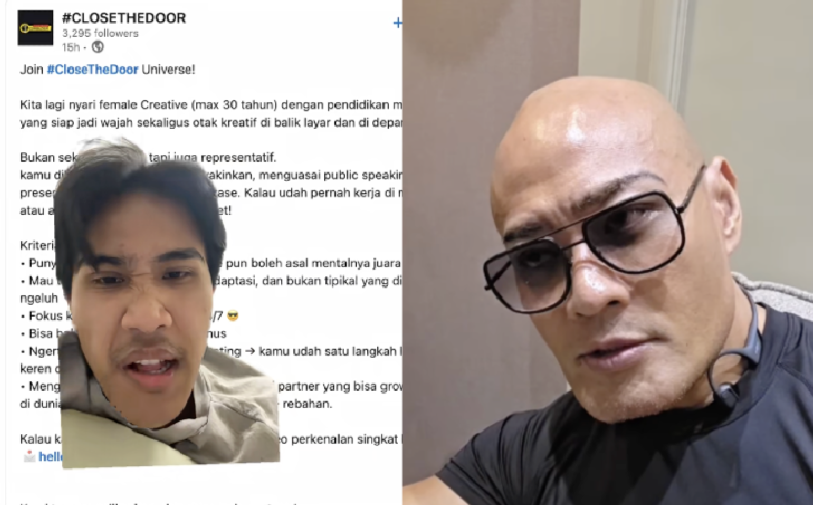 TikToker Bima Yudho Kecam Keras Lowongan Kerja dari Tim Deddy Corbuzier: Diskriminasi!