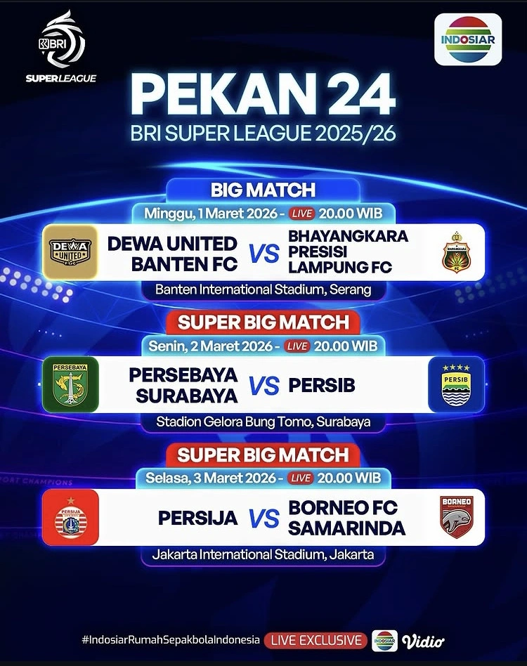 Bri Super League Indosiar Pekan 24 [Instagram]