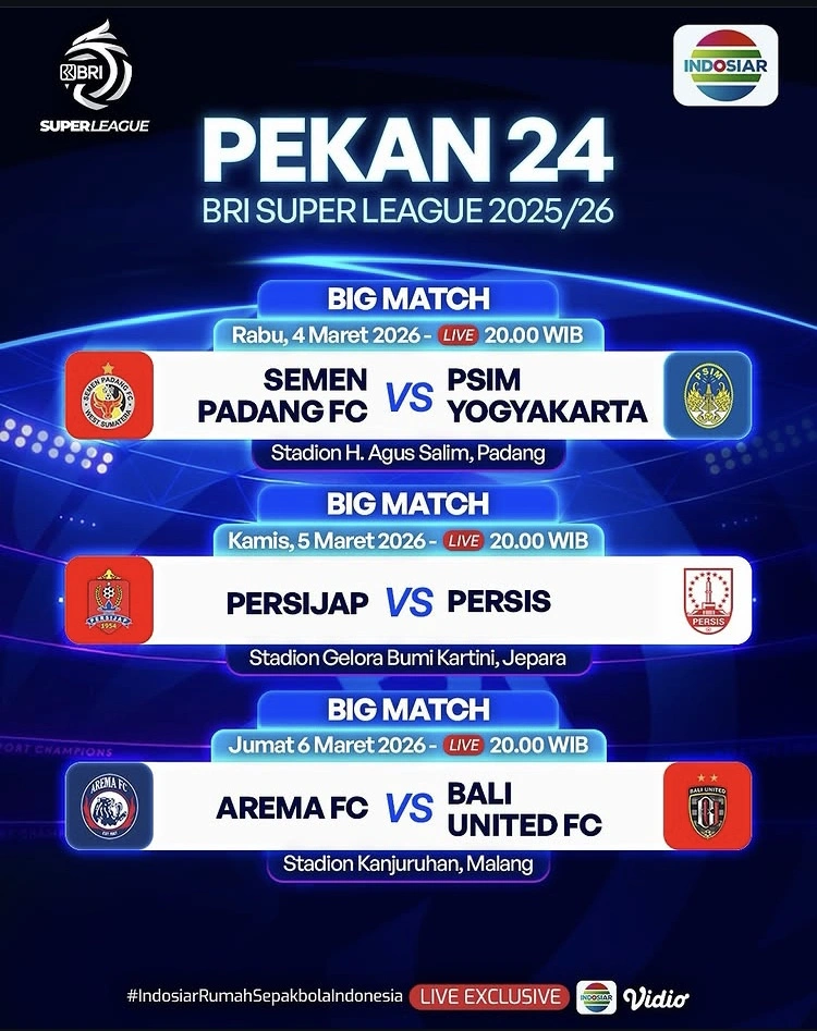 Bri Super League Indosiar Pekan 24 [Instagram]