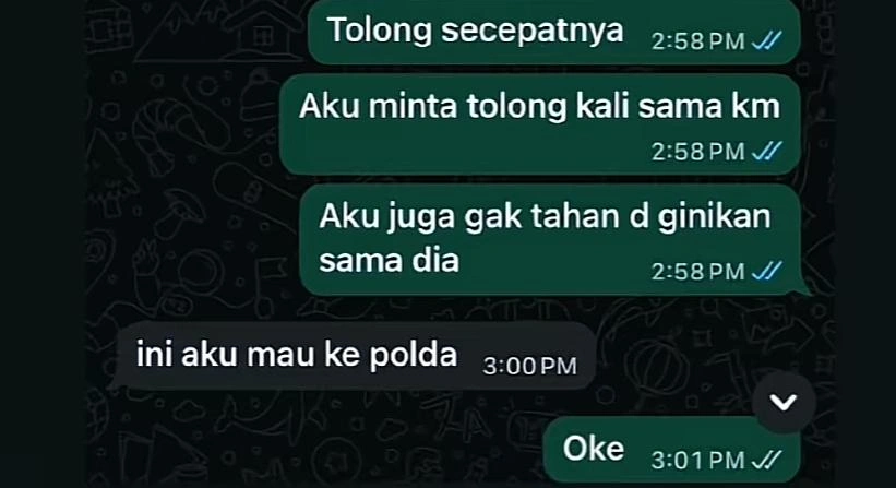 Bukti Chat Ronny Diduga Ingin Laporkan Sang Istri