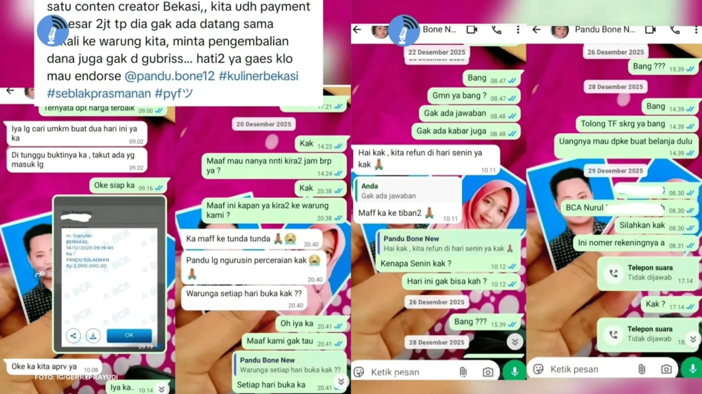 Bukti Pesan Whatsapp Yang Di Bagikan Korban [Sumber: Instagram]