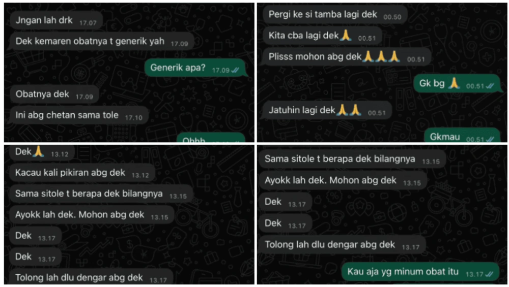 Bukti Pesan Whatsapp Yang Dibagikan Korban [Sumber: Tiktok]