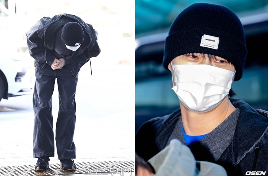 Byeon Woo Seok saat di bandara. [SportsToday/OSEN]