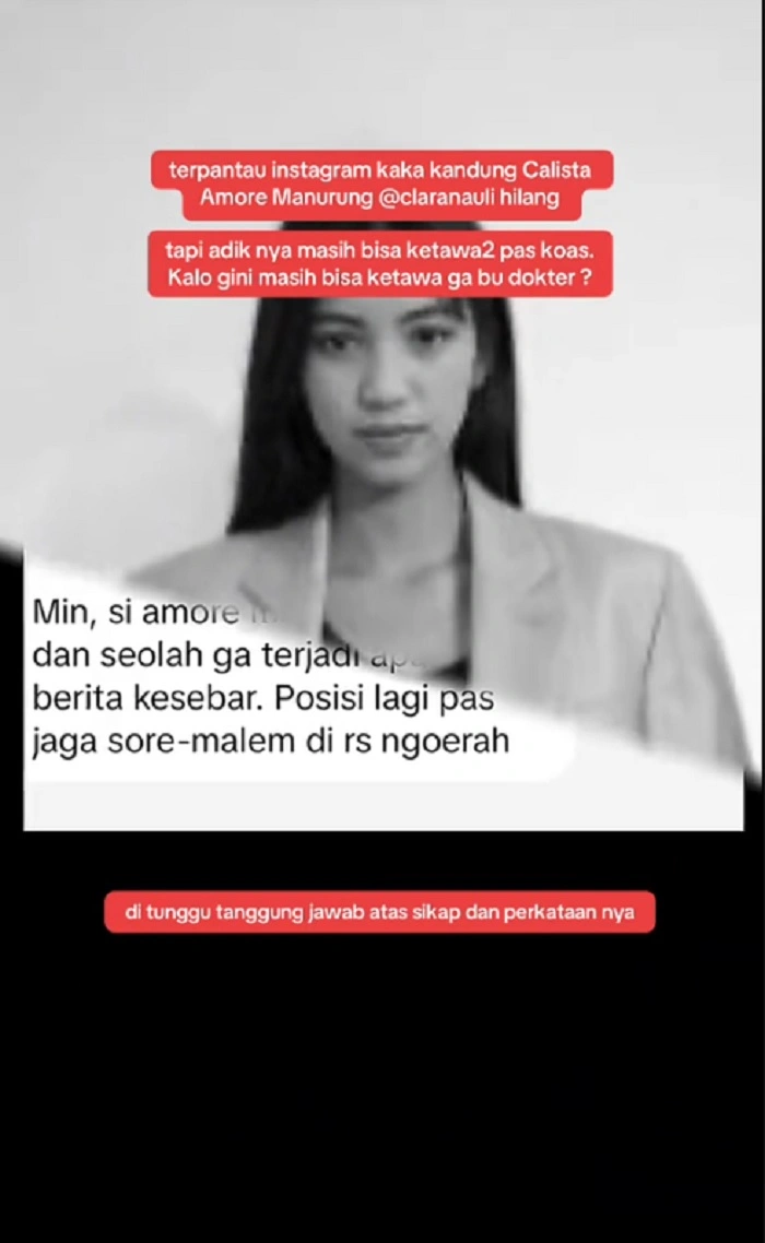 Calista Amore Manurung Pembully Timothy Anugerah Kini Koas Di Rs Bali Cr Tiktok