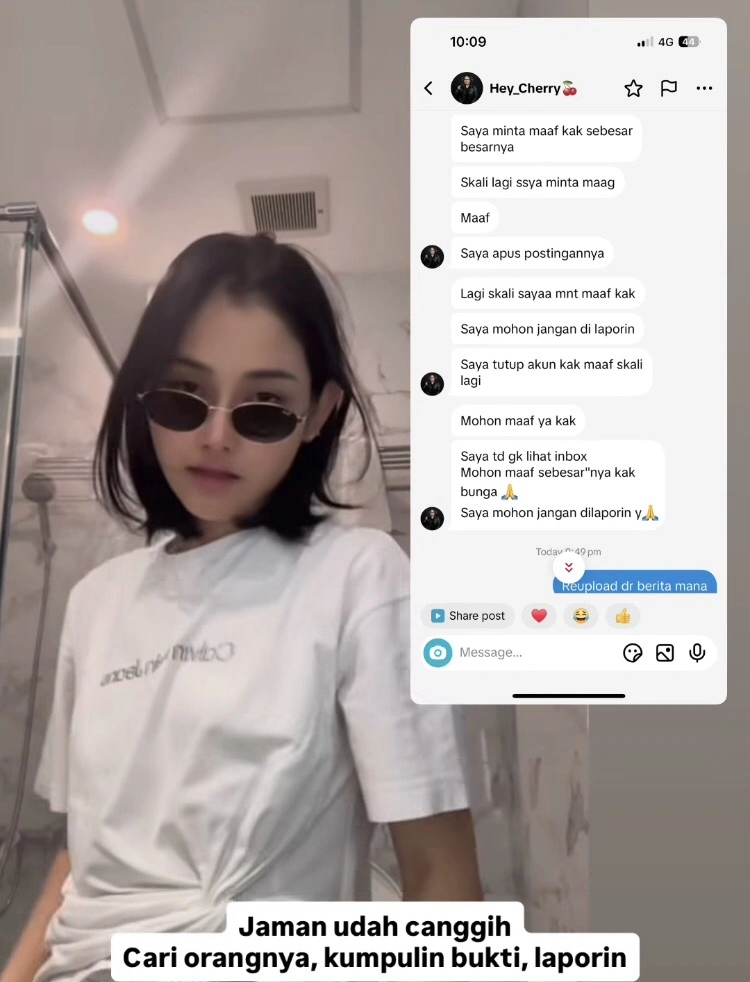 Chat Riyuka Bunga Dengan Akun Hey Cherry (Instagram)