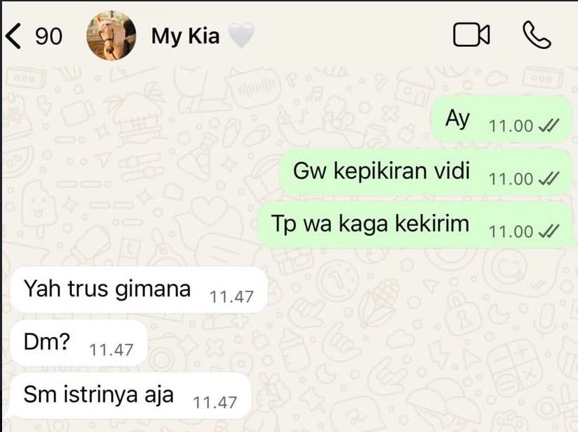 Chat Shireen Yang Mengkhawatirkan Kondisi Vidi Instagram