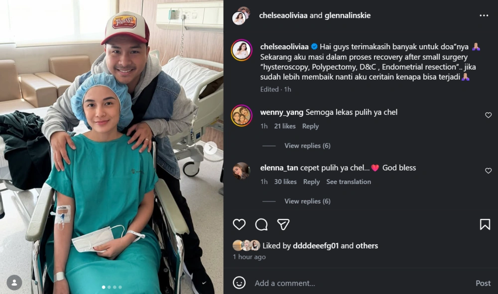Chelsea Olivia Jalani Operasi [Sumber: Instagram]