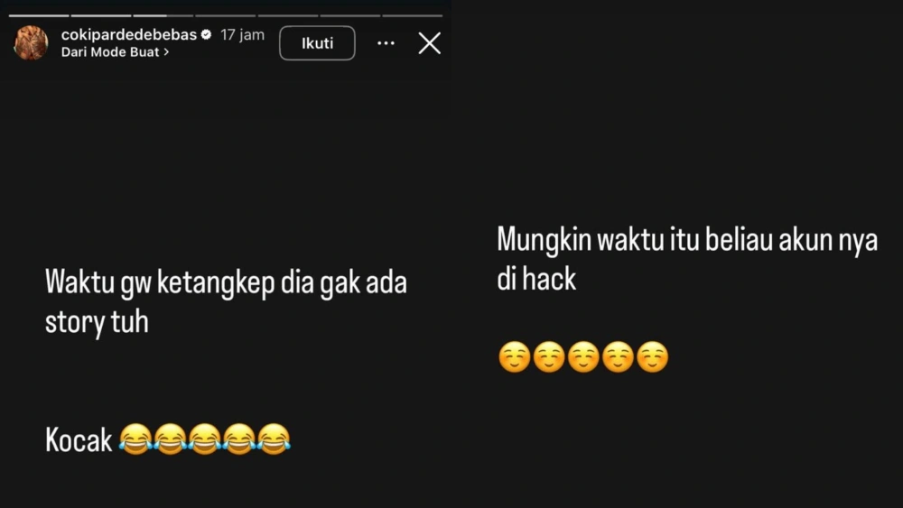 Unggahan Coki Pardede yang diduga menyindir Habib Jafar [Instagram]