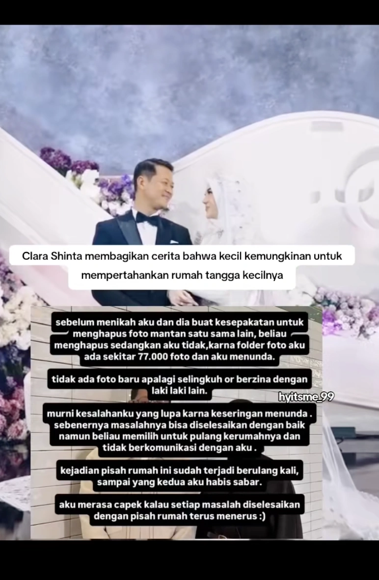 Curhat Clara Shinta Soal Rumah Tangganya. [Instagram]