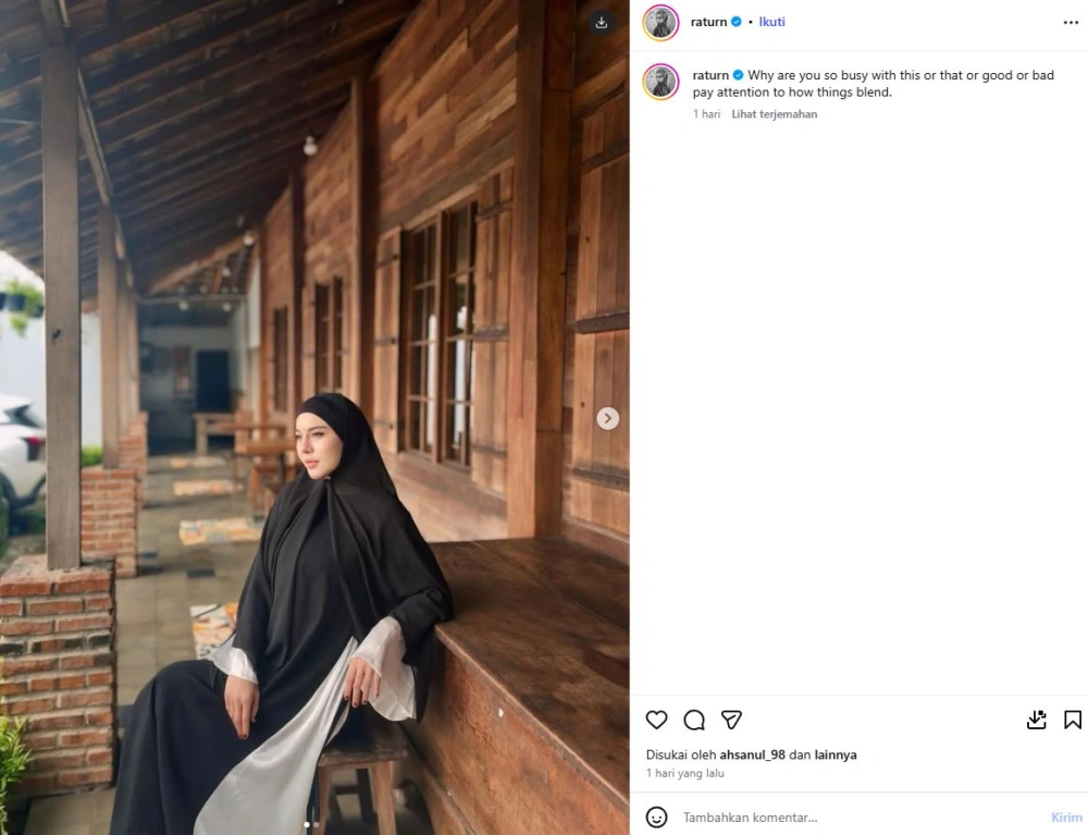 Curhatan Ratu Rizky Nabila Usai Jadi Istri Kedua Pesulap Merah [sumber: Instagram Raturn]