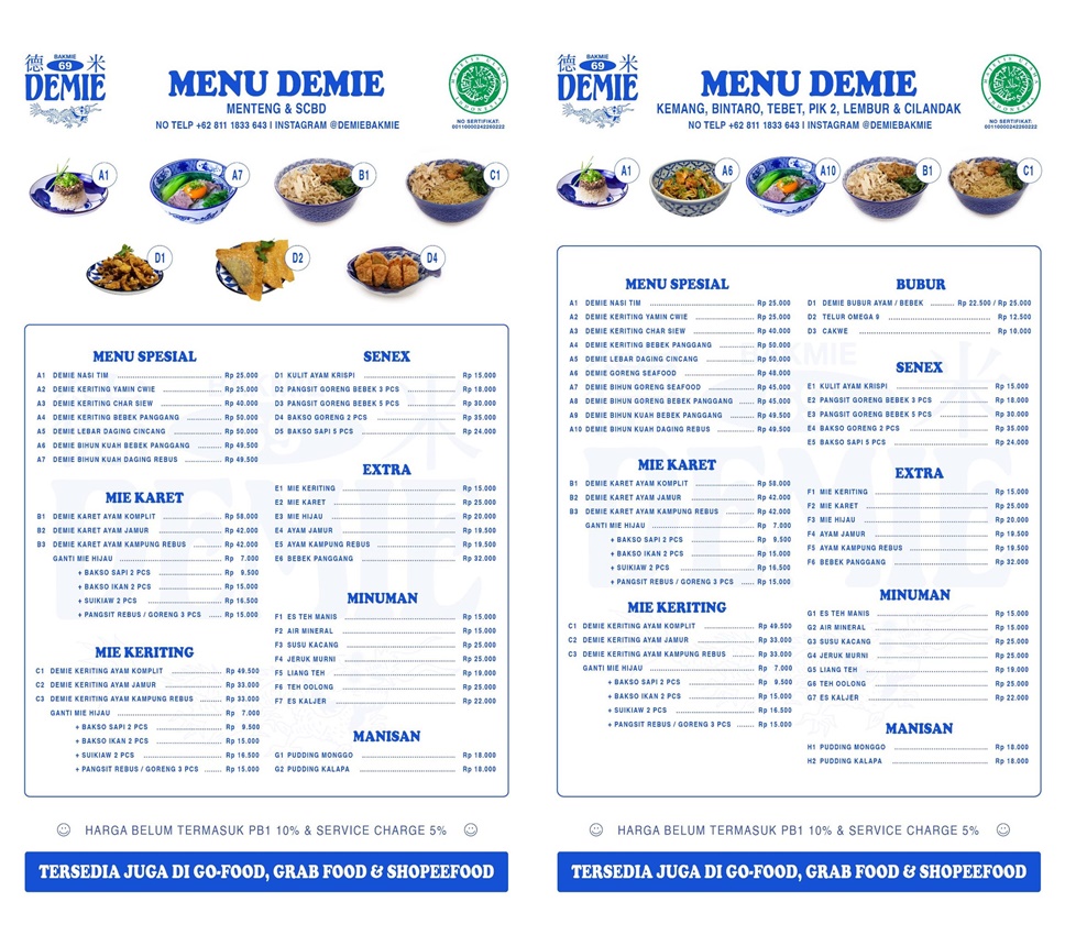 Menu Demie Bakmie 69 Rekomendasi Zaskia Sungkar [Instagram]
