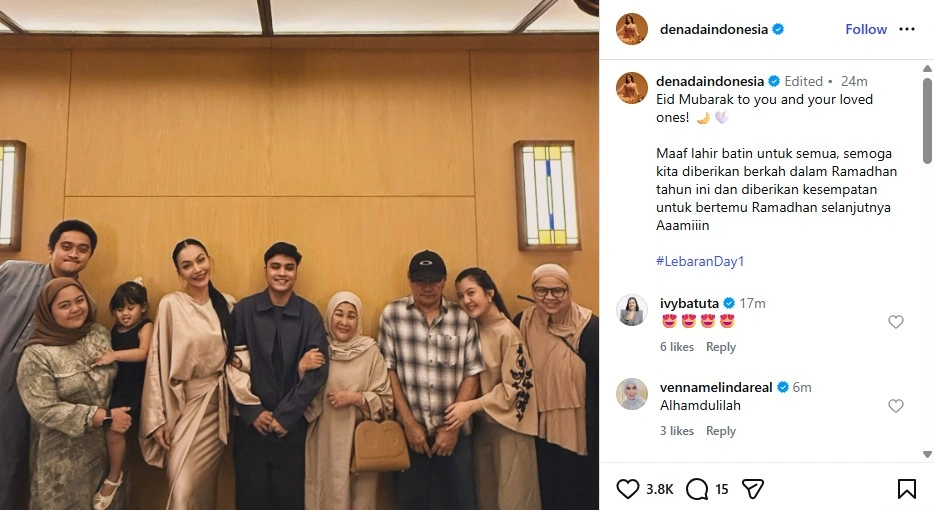 Momen Denada bertemu Ressa dan keluarga. [Instagram]