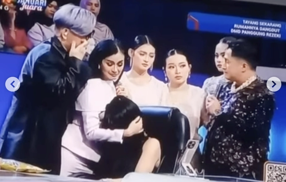 Denada Nangis diduga teringat Ressa Rossano di acara DMD. [TikTok]