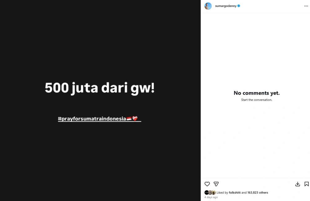 Denny Sumargo Desak Pemerintah Gerak Cepat Tangani Banjir Di Sumatra Threads Sumargodenny