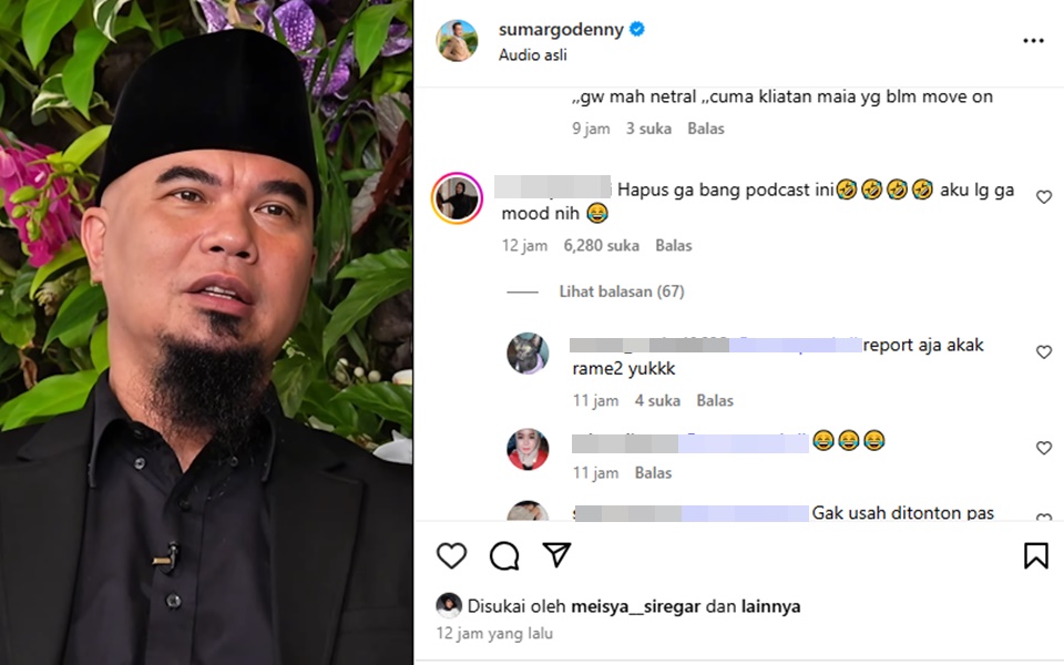 Denny Sumargo Banjir Protes Gara-gara Konten Barerng Ahmad Dhani [Instagram]