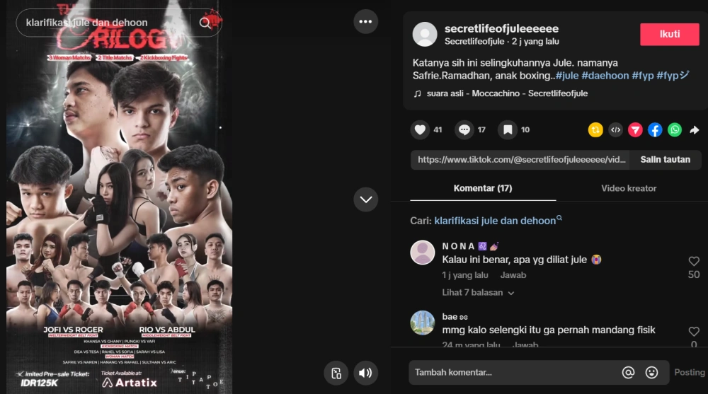 Diduga Selingkuhan Jule cr: Tiktok
