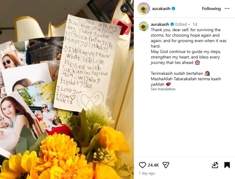 Doa Dan Harapan Aura Kasih [sumber: Instagram Aurakasih]