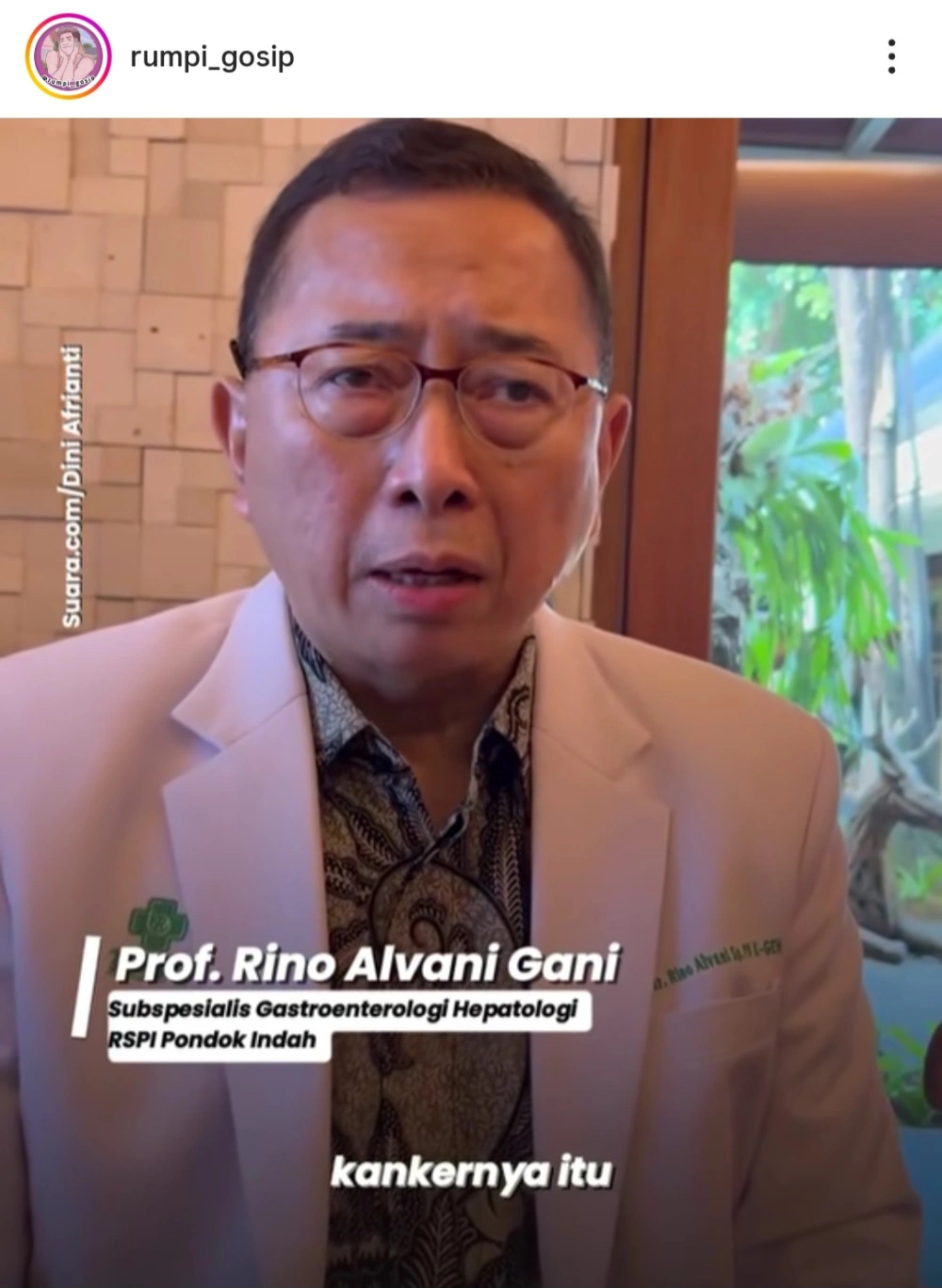 Dokter Tanggapi Kondisi Vidi Aldiano Yang Idap Kanker Ginjal Stadium 3 Cc Instagram