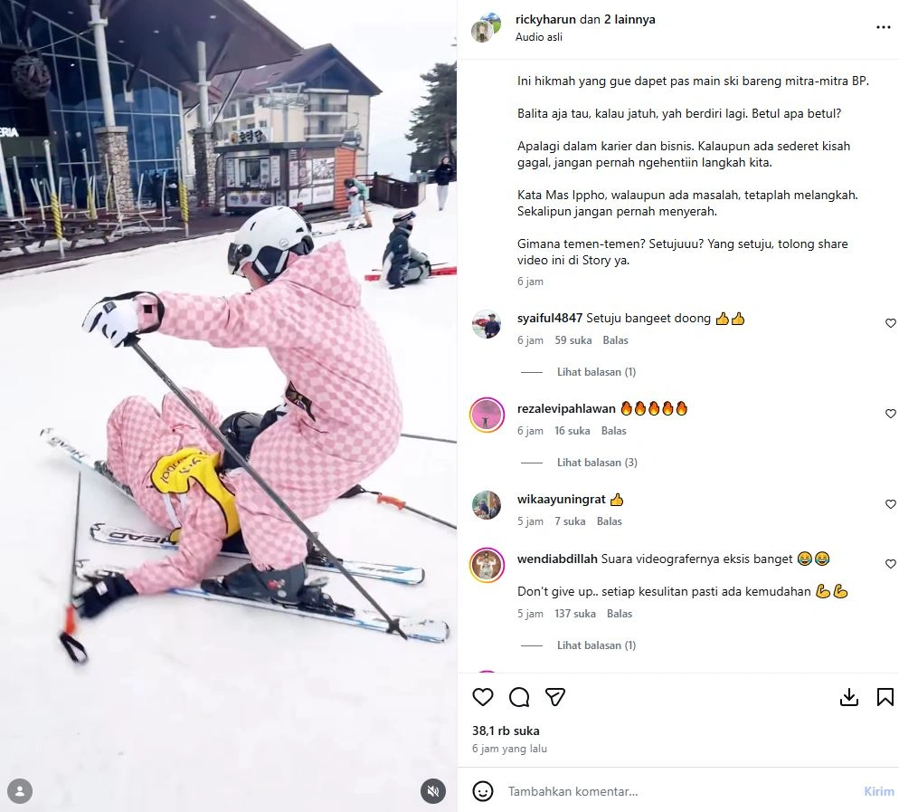 Donna Harun Komentari Unggahan Ricky Harun [sumber: Instagram Rickyharun]