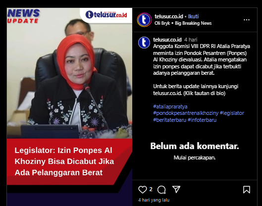 Dpr Ri Usul Izin Ponpes Al Khoziny Dicabut (Instagram)