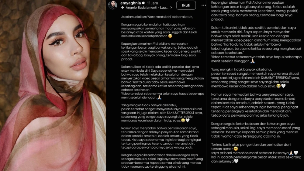 Emy Aghnia Minta Maaf.