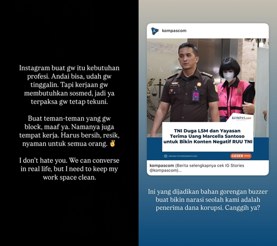 Instagram Story Ernest Prakasa