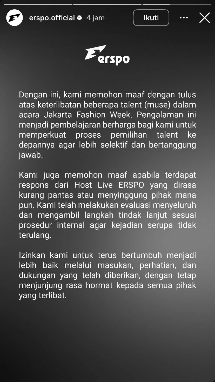 Klarifikasi Erspo soal ramainya hujatan soal Azizah Salsha. [Instagram]